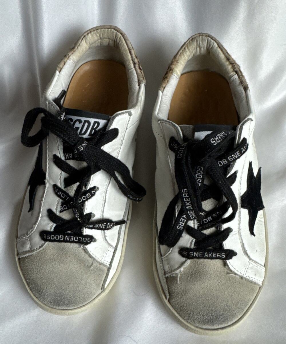 Golden Goose Super Star Classic Suede Toe Leopard Horsy Heel Size 34 Authentic